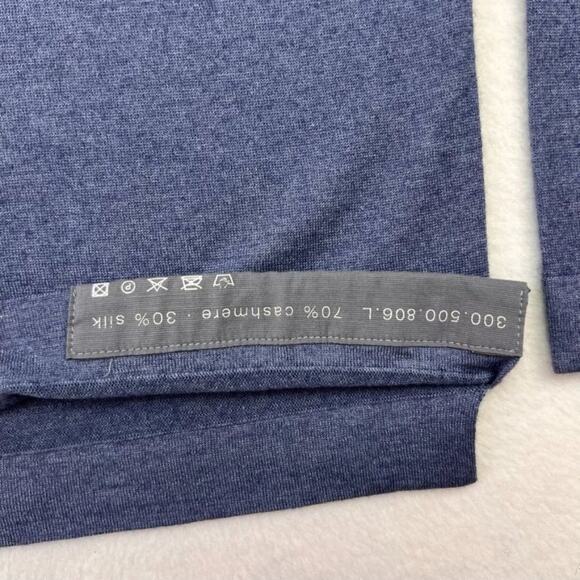 Thinple Sweater Womens Large Blue Thinking Simple Long Sleeve Cashmere Silk - Picture 9 of 11